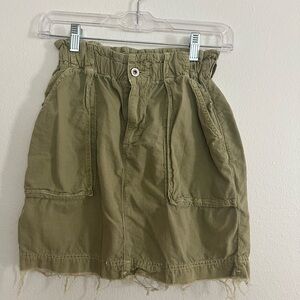 Zara military green mini skirt